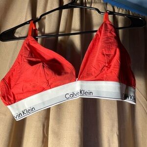 Calvin Klein Vibrant Red Triangle Bralette